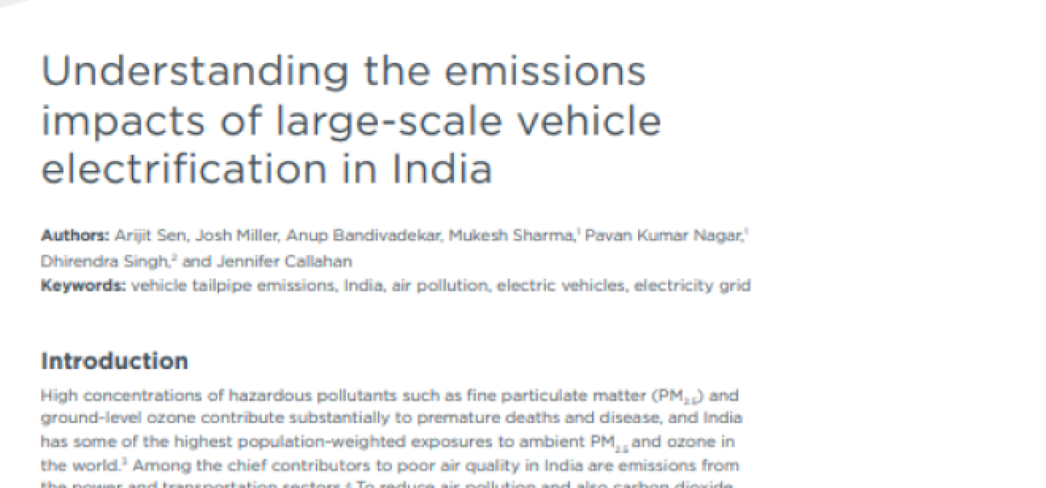 Understanding the Emissions Impacts of Large-Scale Vehicle Electrification in India
